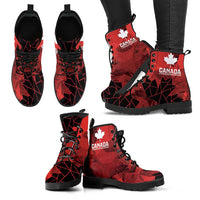 Women Rugby Canada Leather Boots Maple Energy Never Stops - Wonder Print Shop
