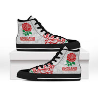 Women Rugby England High Top Shoes Red Roses Energy Never Stops - Wonder Print Shop