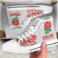 Women Rugby England High Top Shoes Red Roses Energy Never Stops - Wonder Print Shop