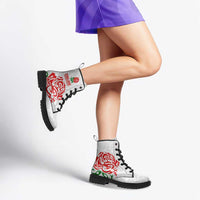 Women Rugby England Leather Boots Red Roses Energy Never Stops - Wonder Print Shop