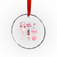 Womens Golf Lover Crystal Glass Ornament Cute Pink Bow Golf Sports Gift TS12