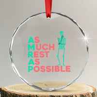 Workout Skeleton Crystal Glass Ornament As Much Rest As Possible AMRAP Lazy Skeleton Funny Gym Quotes TS02