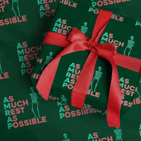 Workout Skeleton Wrapping Paper Roll As Much Rest As Possible AMRAP Lazy Skeleton Funny Gym Quotes