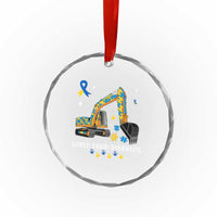 World Down Syndrome Awareness Day Bulldozer Crystal Glass Ornament TS02