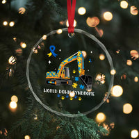 World Down Syndrome Awareness Day Bulldozer Crystal Glass Ornament - Wonder Print Shop
