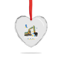 World Down Syndrome Awareness Day Bulldozer Heart Crystal Glass Ornament - Wonder Print Shop