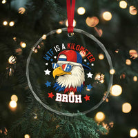 WTF Is A Kilometer Bruh Crystal Glass Ornament Funny Patriotic American Bald Eagle TS02