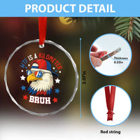 WTF Is A Kilometer Bruh Crystal Glass Ornament Funny Patriotic American Bald Eagle TS02