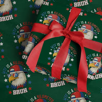 WTF Is A Kilometer Bruh Wrapping Paper Roll Funny Patriotic American Bald Eagle - Wonder Print Shop