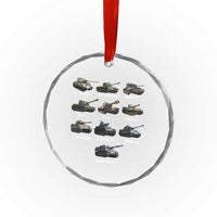 WW2 Tanks Crystal Glass Ornament M4 Sherman Panzer IV Tiger II T-34 History Buff - Wonder Print Shop