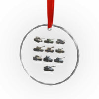 WW2 Tanks Crystal Glass Ornament M4 Sherman Panzer IV Tiger II T-34 History Buff TS02