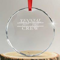 Xennial Crew 1977 to 1983 Crystal Glass Ornament Minimalist Bold Typography Graphic