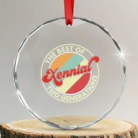 Xennial The Best of Two Generations Crystal Glass Ornament Retro Sunset Vintage 70s Graphic