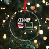 Xennial Typewriter and Computer Screen Crystal Glass Ornament Analog Childhood Digital Adulthood