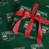 Xennial Typewriter and Computer Screen Wrapping Paper Roll Analog Childhood Digital Adulthood
