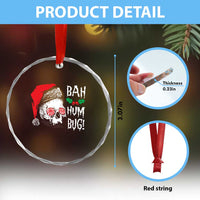 Xmas Bah Humbug Skull Santa Hat Crystal Glass Ornament TS09