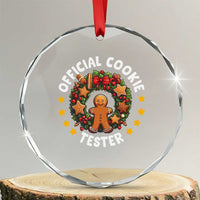 Xmas Baking Crystal Glass Ornament Official Cookie Tester Gingerbread Men TS09