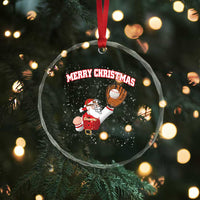 Xmas Baseball Crystal Glass Ornament Funny Santa Playing Baseball Merry Christmas TS09