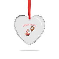Xmas Baseball Heart Crystal Glass Ornament Funny Santa Playing Baseball Merry Christmas - Wonder Print Shop