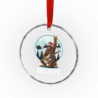 Xmas Bigfoot Crystal Glass Ornament Believe Funny Santa Rock N Roll TS12
