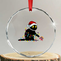 Xmas Black Cat Crystal Glass Ornament Knock Over Elephant Funny Xmas TS02