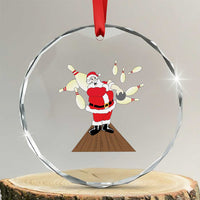Xmas Bowling Crystal Glass Ornament Funny Santa Playing Bowling Merry Christmas TS09