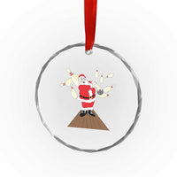 Xmas Bowling Crystal Glass Ornament Funny Santa Playing Bowling Merry Christmas TS09