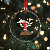 Xmas Bowling Crystal Glass Ornament Funny Santa Playing Bowling Merry Christmas TS09