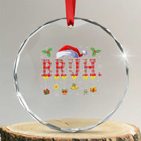 Xmas Bruh Crystal Glass Ornament Red Plaid Retro Xmas Pajamas Matching TS02
