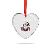 Xmas Bruh Heart Crystal Glass Ornament Green Xmas Santa Hat Festive Vibe - Wonder Print Shop