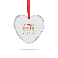 Xmas Bruh Heart Crystal Glass Ornament Red Plaid Retro Xmas Pajamas Matching - Wonder Print Shop