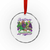 Xmas Cajun Louisiana Saint Symbol Alligator Pelican Xmas Tree Crystal Glass Ornament TS11