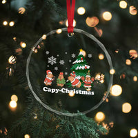 Xmas Capybara Crystal Glass Ornament Funny Capy Xmas Gift Idea TS12