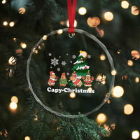 Xmas Capybara Crystal Glass Ornament Funny Capy Xmas Gift Idea TS12
