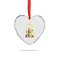 Xmas Cheese Lover Heart Crystal Glass Ornament Happy Cheesemas Merry Xmas - Wonder Print Shop