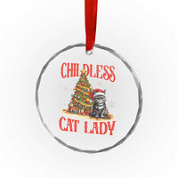 Xmas Childless Cat Lady Crystal Glass Ornament Funny Cat Christmas Light Tree TS09