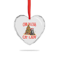 Xmas Childless Cat Lady Heart Crystal Glass Ornament Funny Cat Christmas Light Tree - Wonder Print Shop