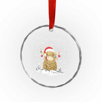 Xmas Cow Crystal Glass Ornament Scottish Highland Cow Moo-rry Christmas TS10