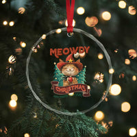 Xmas Cowboy Cat Crystal Glass Ornament Meowdy Christmas And Happy Mew Year TS09