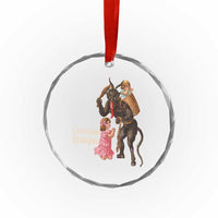 Xmas Creepy Krampus Crystal Glass Ornament Greetings From Gruss Vom Krampus TS11
