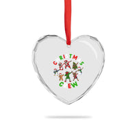 Xmas Crew Heart Crystal Glass Ornament Black African American Santa Reindeer Snowman Dabbing - Wonder Print Shop