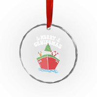 Xmas Cruising Crystal Glass Ornament Family Christmas Holiday Santa Reindeer Cruise Ship TS09