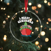 Xmas Cruising Crystal Glass Ornament Family Christmas Holiday Santa Reindeer Cruise Ship TS09
