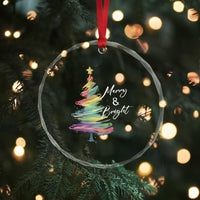 Xmas Crystal Glass Ornament Merry And Bright Colorful Xmas Tree TS11