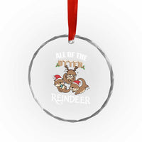 Xmas Cute Otter Crystal Glass Ornament All Of The Otter Reindeer TS09
