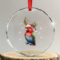 Xmas Cute Parot Reindeer Santa Hat Crystal Glass Ornament TS09
