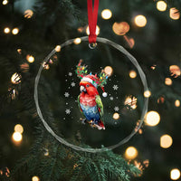 Xmas Cute Parot Reindeer Santa Hat Crystal Glass Ornament TS09
