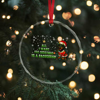 Xmas Dachshund Crystal Glass Ornament All I Want For Christmas Is A Dachshund TS12