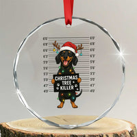 Xmas Dachshund Crystal Glass Ornament Funny Xmas Tree Killer TS12