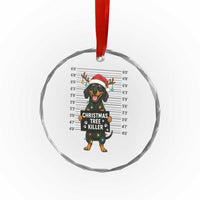 Xmas Dachshund Crystal Glass Ornament Funny Xmas Tree Killer TS12